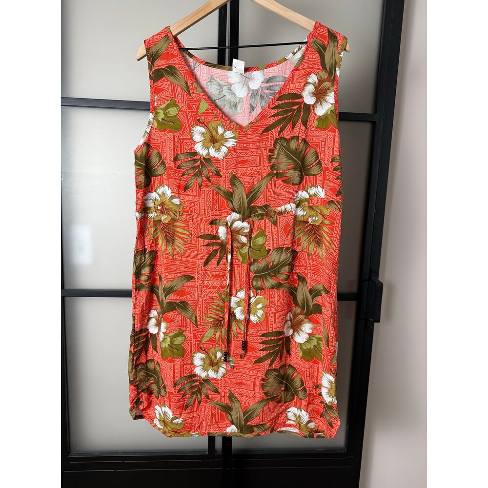 Palmwave Hawaiian Sundress Rayon Tie Waist Swim Cover Size XL